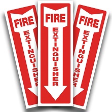 4*12 inch 40 mil Fire Sticker Glow In The Dark Foam Spray Fire Extinguisher Sign Safety Warning Sign