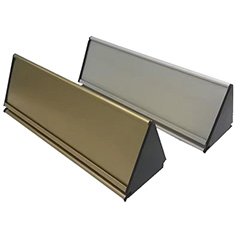 A shape triangle Metal, Aluminum table, desktop nameplate sign holder 